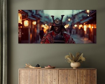 Samurai in traditional dress - night shot by Poster Art Shop