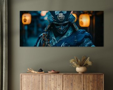 Samurai in a nocturnal city by Poster Art Shop