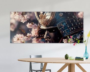 Samurai with cherry blossoms - Dramatic by Poster Art Shop