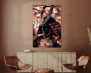 Samurai under blossoming cherry trees by Poster Art Shop