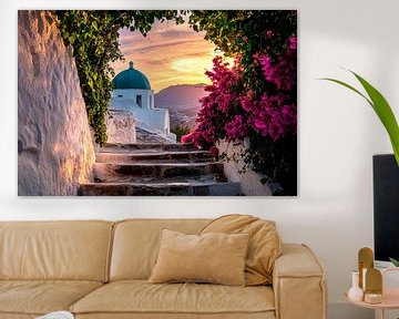 Santorini at sunset by Poster Art Shop