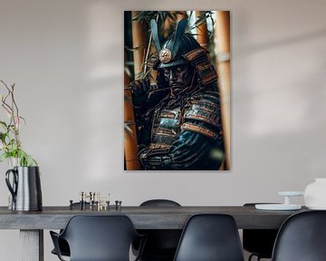 Samoerai tussen bamboe - Dramatisch van Poster Art Shop