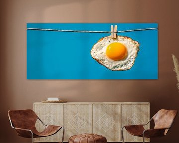 Fried egg on a washing line - Creative by Poster Art Shop
