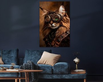 Steampunk cat with glasses - Creative by Poster Art Shop