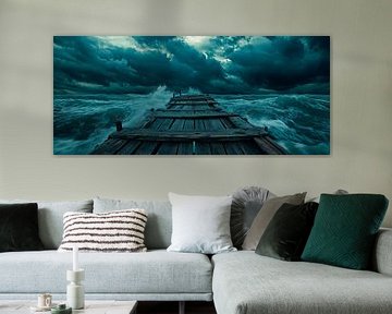 Storm over a wooden walkway - Dramatic by Poster Art Shop