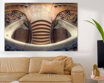 Eleganz – wunderschönes Treppenhaus in einem Schloss von Roman Robroek – Fotos verlassener Gebäude