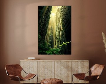 Abandoned city with vegetation by Poster Art Shop