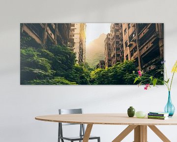 Verlaten stad op het platteland van Poster Art Shop