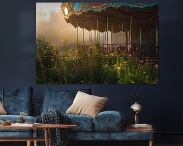 Foire abandonnée dans le brouillard sur Poster Art Shop