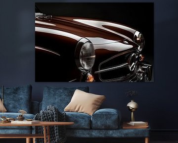 Vintage Mercedes-Auto in Nahaufnahme von Poster Art Shop