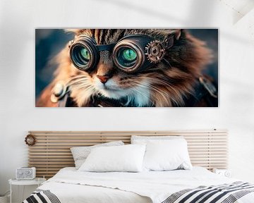 Cat with steampunk glasses by Poster Art Shop