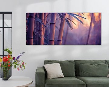 Bamboe in zacht licht - pastelkleuren van Poster Art Shop