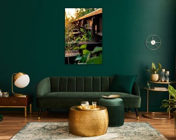 Voies ferrées recouvertes d'herbe sur Poster Art Shop