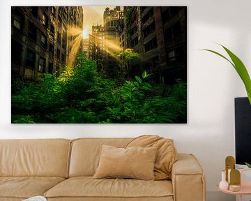Deserted city with rays of sunshine by Poster Art Shop