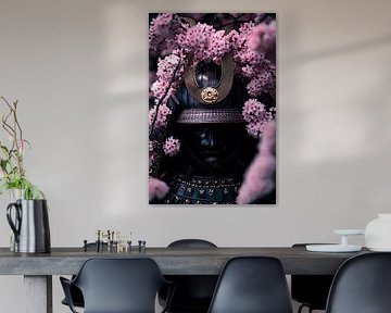 Samurai under cherry blossoms - Mystical by Poster Art Shop