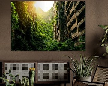 Abandoned city with vegetation by Poster Art Shop