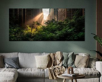Urban oasis in the sunlight by Poster Art Shop