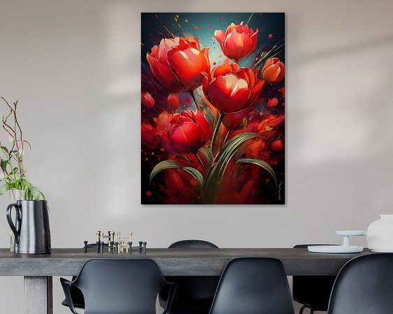 Voorbeeld van het werk in een kamer