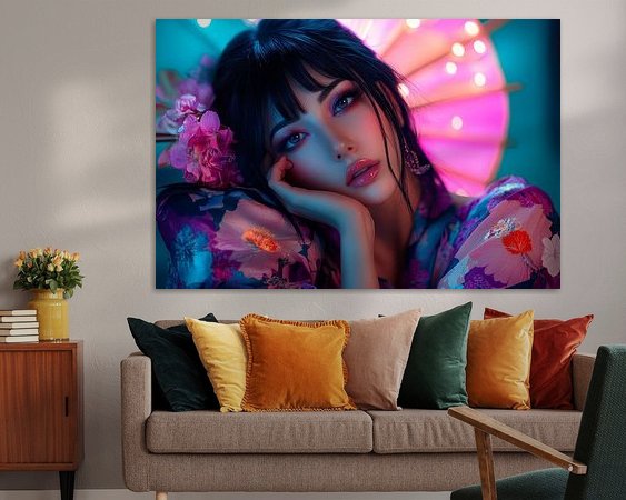 Voorbeeld van het werk in een kamer