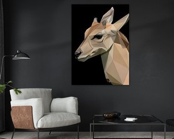 Abstract Low Poly Antelope Deer by Yoga Art 15