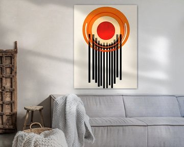 Abstractes Kreisdesign mit Linien von Poster Art Shop