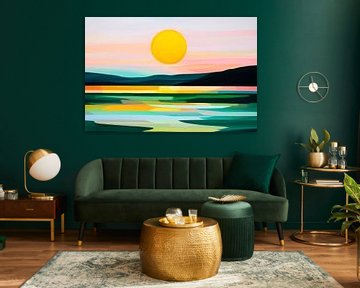 Evening landscape with sunset by Poster Art Shop