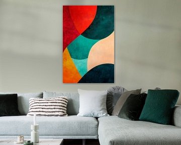 Abstract colour composition with curves by Poster Art Shop