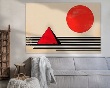 Abstrakte Komposition mit Sonne und Dreieck von Poster Art Shop