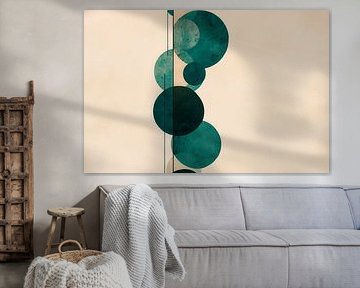 Abstract circles in shades of green by Poster Art Shop