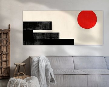 Composition abstraite avec point rouge sur Poster Art Shop