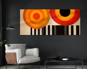 Abstracte cirkels in warme kleuren van Poster Art Shop