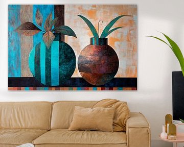 Abstrakte Vasen mit Pflanzen von Poster Art Shop