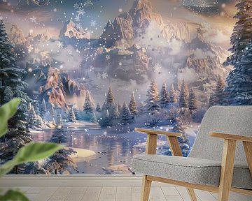 Magisch landschap, winters tafereel van Mel Digital Art