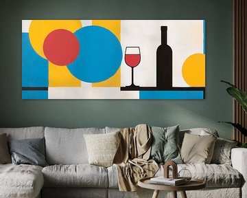 Abstract wijntafereel met kleuren van Poster Art Shop