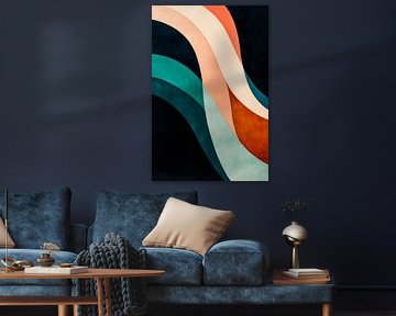 Abstract waves in soft colours by Poster Art Shop