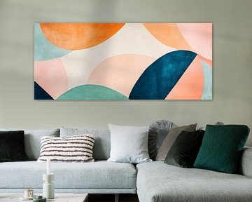 Abstracte geometrische vormen - kleurenspel van Poster Art Shop
