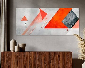 Abstract geometric shapes in red by Poster Art Shop