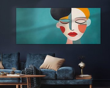 Abstract portrait of a woman in colours by Poster Art Shop