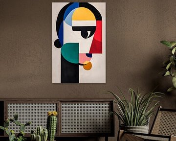 Abstract portret in kleuren van Poster Art Shop