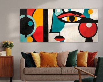 Abstract face in bold colours by Poster Art Shop