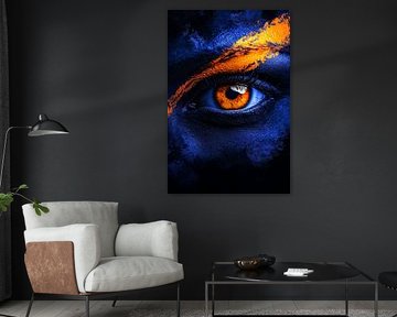 Eye portrait with colourful face painting by Poster Art Shop