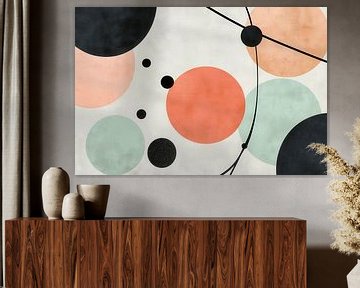 Gekleurde geometrische vormen op wit van Poster Art Shop