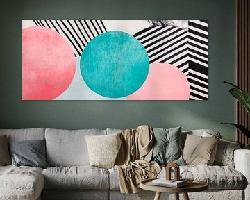 Geometrische vormen - pastelkleuren en strepen van Poster Art Shop