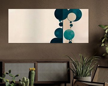 Geometric shapes in blue and beige by Poster Art Shop