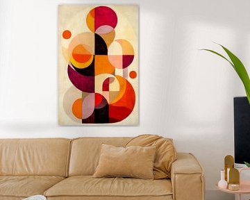 Geometrische Formen in Rot-Orange von Poster Art Shop