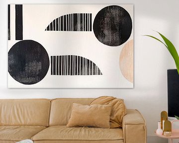 Formes géométriques en noir et beige sur Poster Art Shop