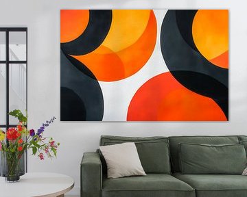 Formes géométriques en rouge et noir sur Poster Art Shop