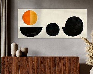 Formes géométriques en noir et orange sur Poster Art Shop