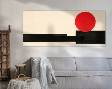 Geometrische Komposition mit rotem Kreis von Poster Art Shop