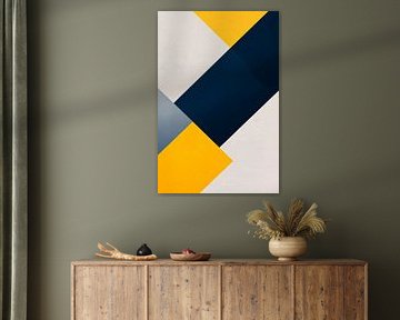 Geometric pattern in brown and yellow by Poster Art Shop